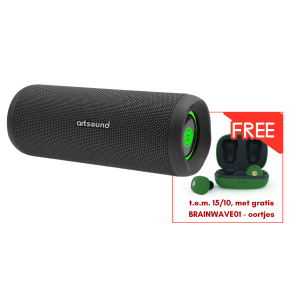 Waterproof Bluetooth Speaker - 25W - Artsound - Tot 31-12 met GRATIS BRAINWAVE01 GTRF116B 