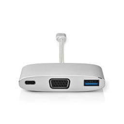 USB-C multiport adapter with VGA, USB-A and USB-C with PD Pass-through 60W 