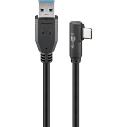 USB-C™ - Câble USB A 3.0 90° noir 1,5m 