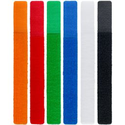 Velcro kabelbinders - 6 stuks - verschillende kleuren 