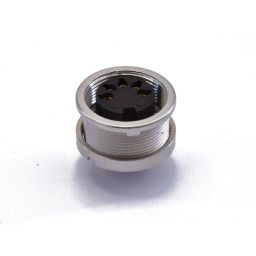 DIN connector 5-pole - 180° - Female - With threaded joint - Chassis connection - LUMBERG.