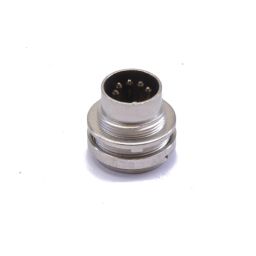 DIN connector 5-pole - 180° - Male - With threaded joint - Chassis connection - LUMBERG.