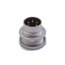 DIN connector 5-pole - 270° - Male - With threaded joint - Chassis connection - LUMBERG.