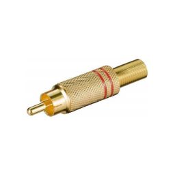 RCA male - Red - Gold - To solder.