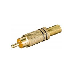 RCA male - Black - Gold - To solder.