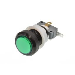 Large arcade pushbutton 30mm with green LED 