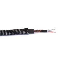 2x0,22 cable microphone noire 7mm diamétre exterieur protection à textile