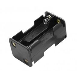 Battery holder - for 4 x AA cell - with battery clip terminals.