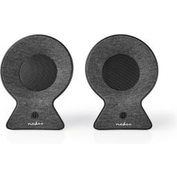 Bluetooth®-speaker - 2x15W - Tot 4 uur afspeeltijd - Met grijze geweven stof - Nedis 