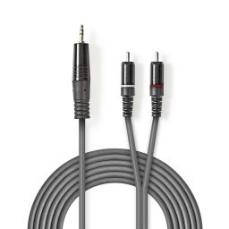 3,5mm stereo male <-> 2x RCA male - 1,5 meter 