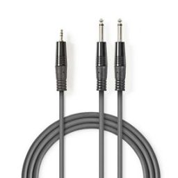 3.5mm stereo to 2x 6.3mm mono jack - 3m 