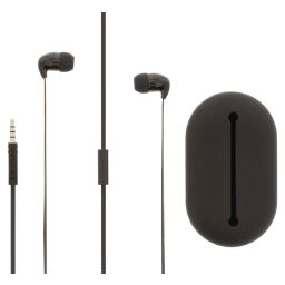 Headset Platte Kabel In-Ear 3.5 mm - Bedraad Ingebouwde Microfoon 1.2 m Zwart 