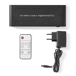HDMI switch - 5 naar 1 - Met afstandsbediening