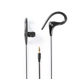 Earphones with ear hooks - 1.2m wire - 3.5mm jack - Black 