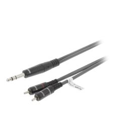 Instrumentkabel stereo 6,3mm - 2 RCA mannelijk l/r 3m 