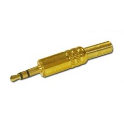 3,5mm Stereo Jack Male - Gold - To solder.