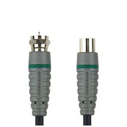 F-connector mannelijk <-> coax mannelijk - 2 meter