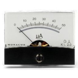 Analogue quality current pannel meter 50µA DC / 60 x 47mm 