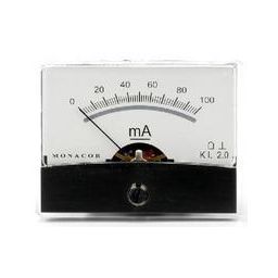 Ampèremètre analogique de tableau haute qualité 100mA CC / 60 x 47mm 
