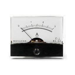 Ampèremètre analogique de tableau haute qualité 3A CC / 60 x 47mm 
