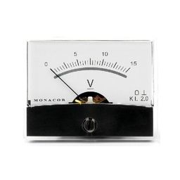 Analoge kwaliteitspaneelmeter 15V DC / 60 x 47mm 