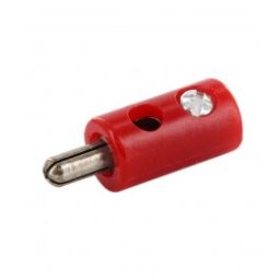 Banana plug - 2,6mm - Red - For cable - To solder 