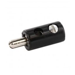 Banana plug - 2,6mm - Black - For cable - To solder 