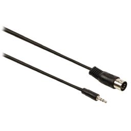 DIN audio adapterkabel 5-pin DIN mannelijk - 3,5 mm mannelijk 1,00m zwart