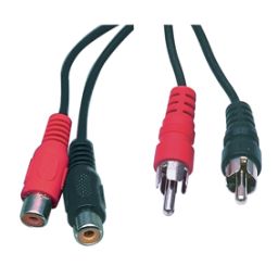 2x RCA male <-> 2x RCA female - 1,5 meter.