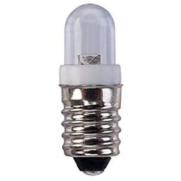 Ampoules LED - E10 - 12VCC - Blanc - Ø9.5 x 28mm 