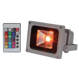 Outdoor LED floodlight - 10W RGB LED chip - With IR remote control 