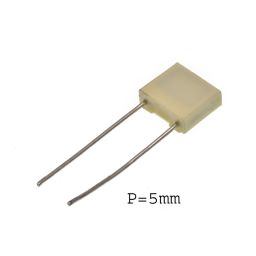 MKT capacitor 10 nF 100V - 10% - P=5 ^| Voorzien van lange aansluitdraden