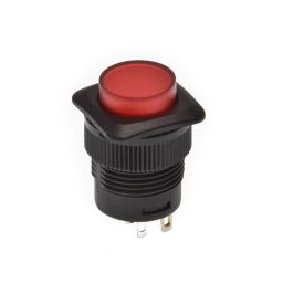 Enkelpolige drukknop met rode LED (ON)-OFF 1A/250VAC 