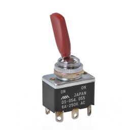 DS054 rood On-On 6A DP 250Vac