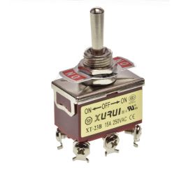 Toggle Switch Dubbelpolig ON-OFF-ON 15A - 250V  TS-006 