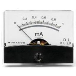 Ampèremètre analogique de tableau haute qualité 1mA CC / 60 x 47mm 