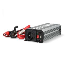 Inverter 12 VDC to 230V AC - 600W - Modified Sine - With battery terminals and cigarette lighter 