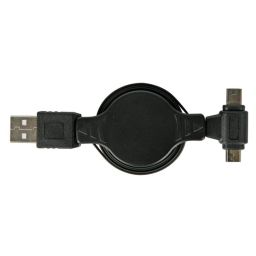 USB naar micro usb + mini usb laadadapter - zelfoprollend