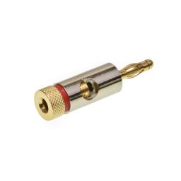 Banaanstekker voor op kabel - Rood - 4mm - audio 