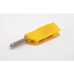 Banaanstekker met axiale aansluiting - 4mm - Geel Voor op kabel - Solderen 