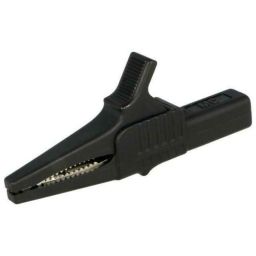 Crocodile clip with 4mm socket black 