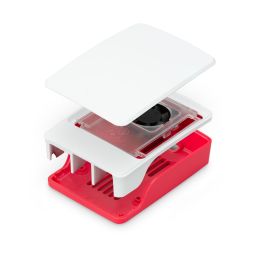 Officiele behuizing Raspberry Pi 5 B - wit / roze - met ventilator