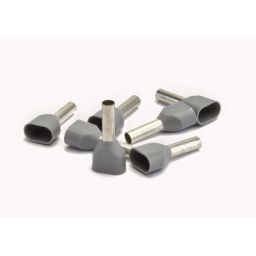 VOGT 100x wire end sleeves Twin 2x 2.5 mm² grijs.