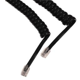 Modular curly extension cable 4/4 - Length: 2 metres black 