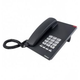 Desk phone black TX310 - Analogue phone - Profoon |Desk phone with 10 indirect memories |Last number redial |Visual call indication by means of call lamp |Dial volume adjustable |Flash function (possibility to transfer calls) |Mute function (microphone of