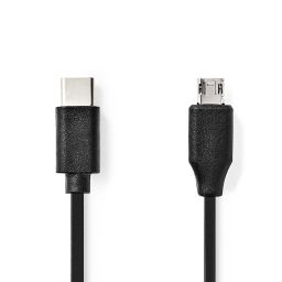 Câble USB 2.0 micro plug (type B) <-> USB-C plug - 1m 