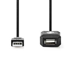 Actieve USB 2.0 verlengkabel - 5 meter -480Mps 