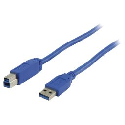 USB 3.0 Kabel A Male - B Male Rond 3.00 m Blauw 