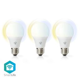 Wi-Fi smart LED-lamp - Warm- tot Koud-Wit - E27 - Nedis SmartLife - 3 stuks 
