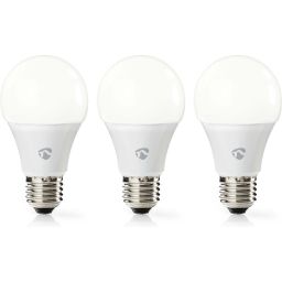 Ampoule LED Wi-Fi intelligente - Blanc chaud 2700K - E27 - 3 pièces - Nedis SmartLife 